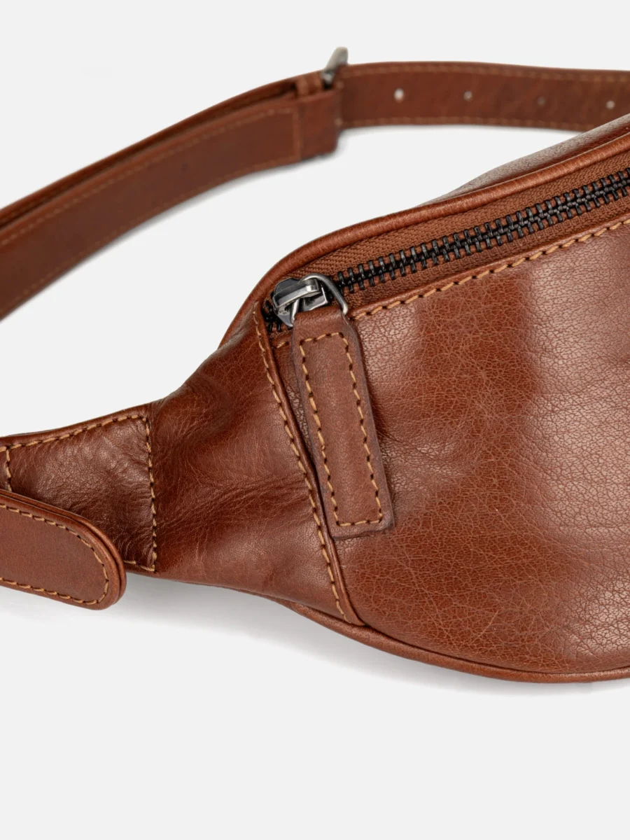 kožená ledvinka crossbody koňaková