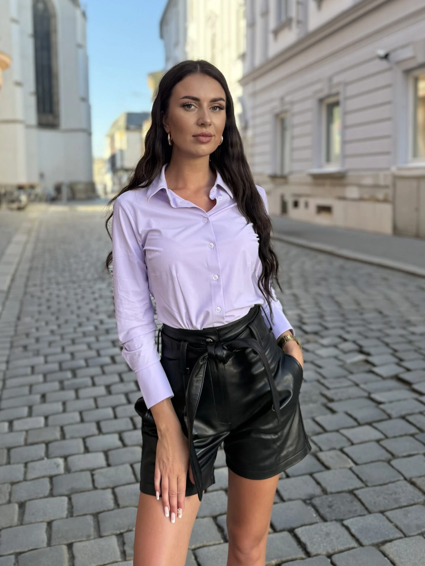 Marilyn Black - Kožené Kraťasy Černé