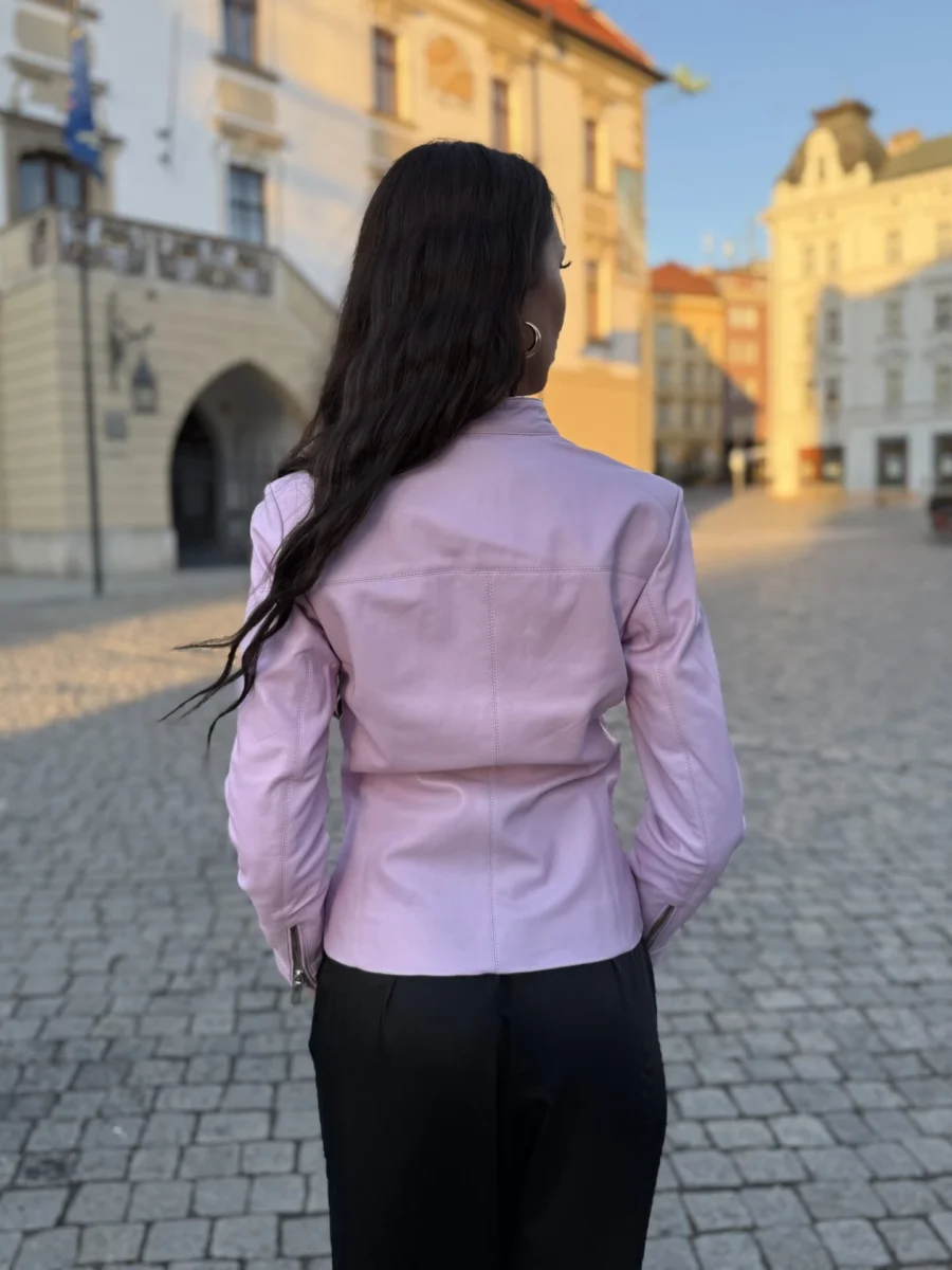 Becca Levande – Dámská kožená bunda levandulová - Obrázek 6