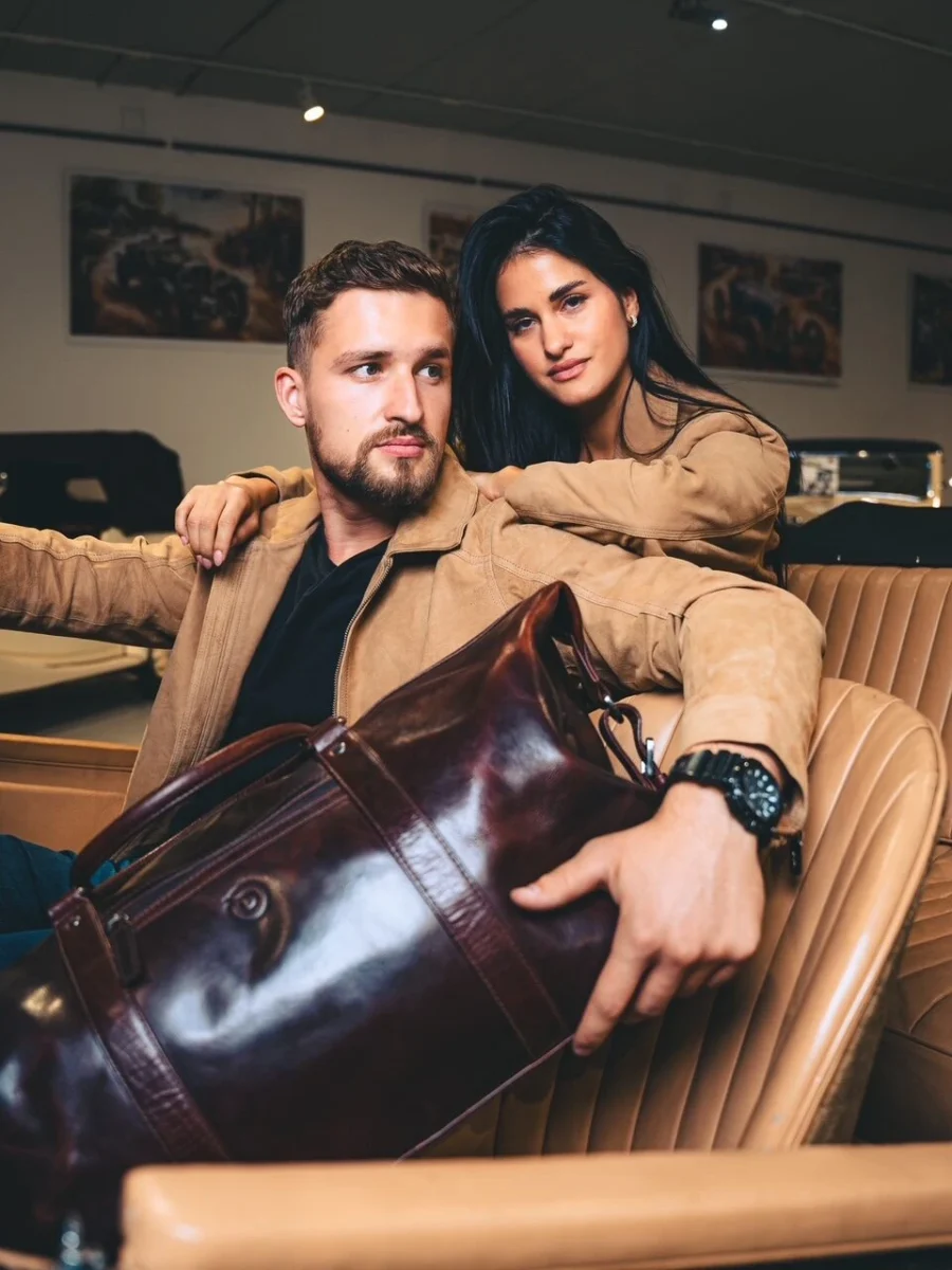 Paola Suede Sand – Kožený kabátek s páskem semiš písková barva - Obrázek 2