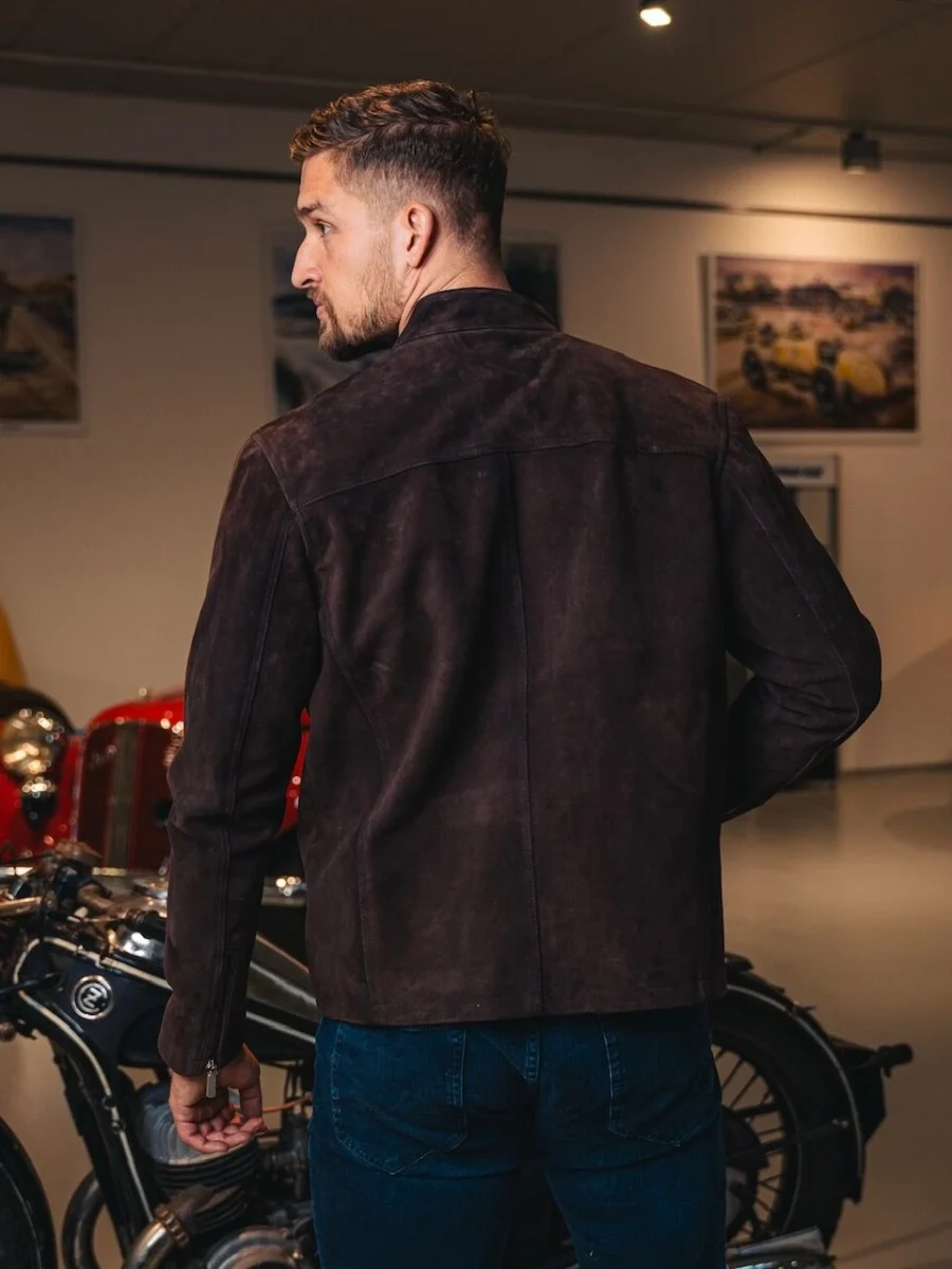 Marco Suede Brown – Kožená bunda hnědá semiš - Obrázek 6