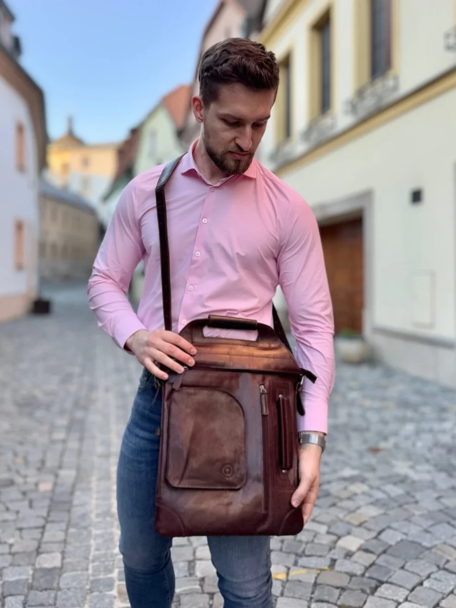 Wallstreet Anthon Brown - Kožený Messenger - Obrázek 3