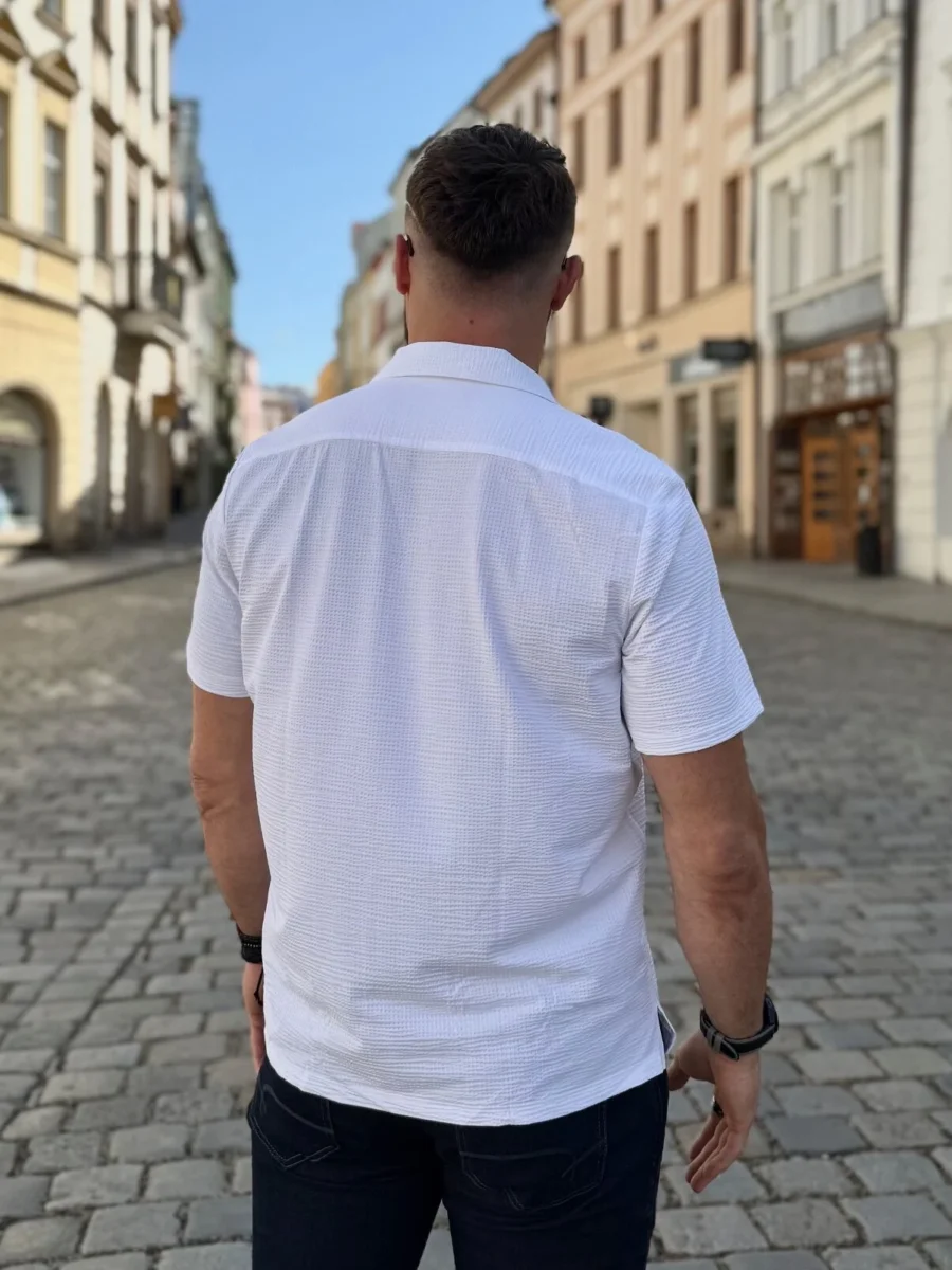 Pure Shirt Rujana – pánská funkční košile krátký rukáv bílá-DOPRODEJ - Obrázek 8