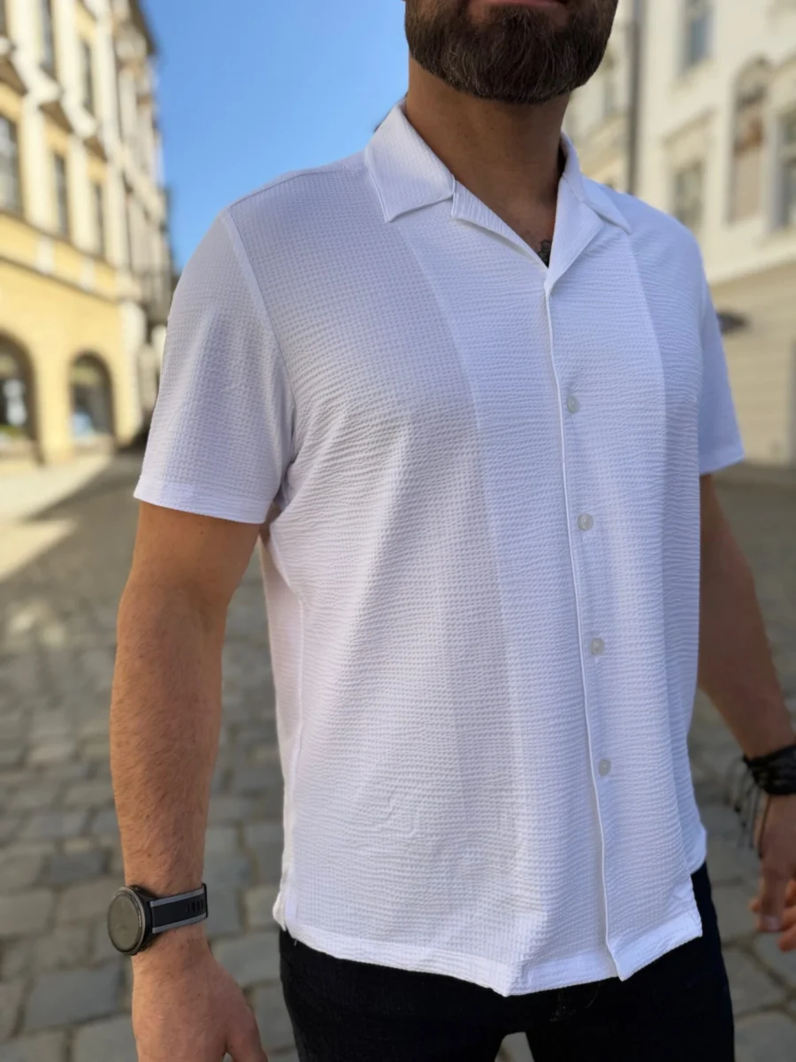 Pure Shirt Rujana – pánská funkční košile krátký rukáv bílá-DOPRODEJ - Obrázek 5