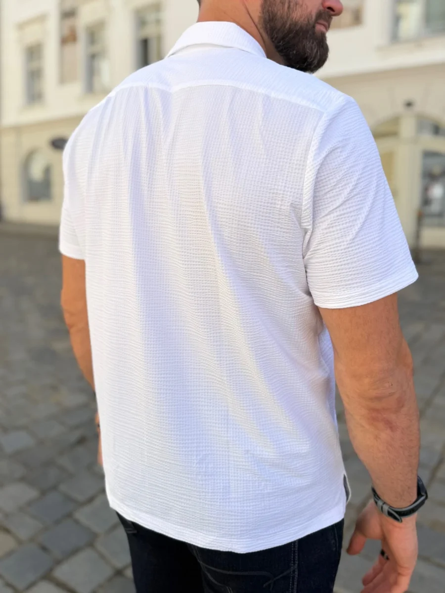 Pure Shirt Rujana – pánská funkční košile krátký rukáv bílá-DOPRODEJ - Obrázek 4