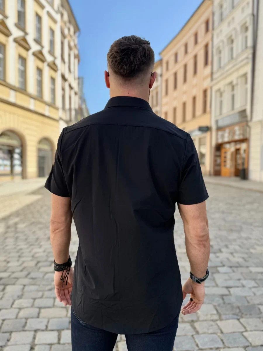 Pure Short Black – pánská funkční košile černá - Obrázek 4