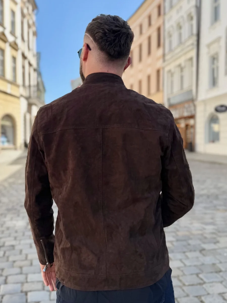 Marco Suede Brown – Kožená bunda hnědá semiš - Obrázek 9
