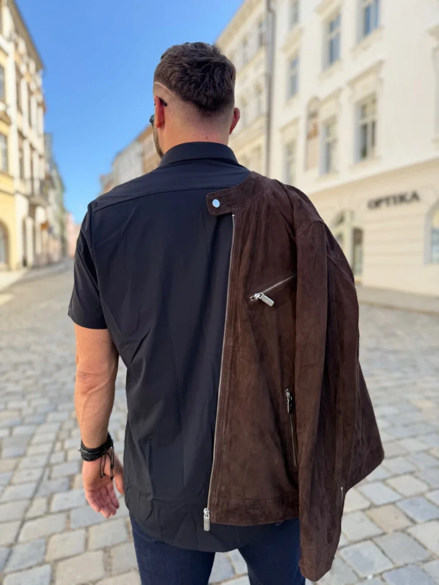 Marco Suede Brown – Kožená bunda hnědá semiš - Obrázek 11