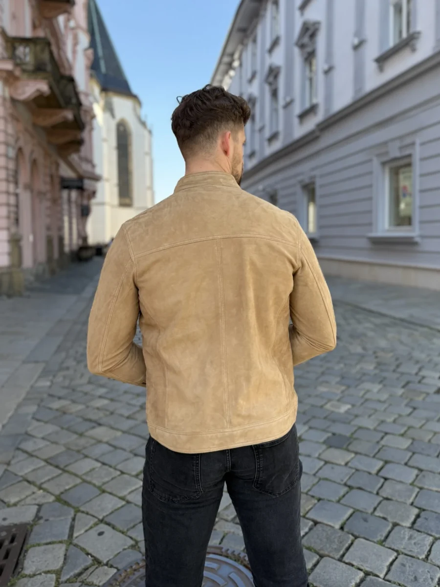Marco Suede Sand – Kožená bunda písečná semiš - Obrázek 5