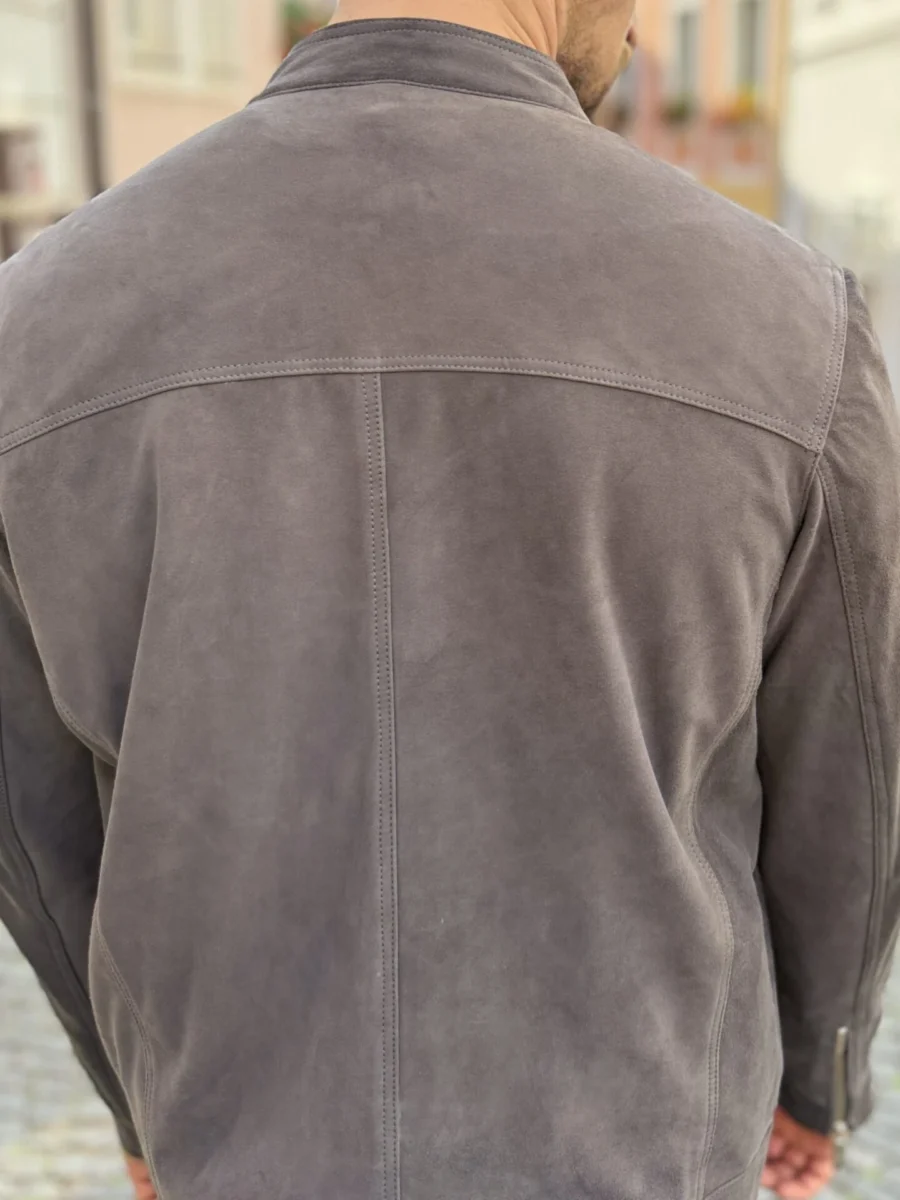 Marco Suede Grey – Kožená bunda šedá semiš - Obrázek 7