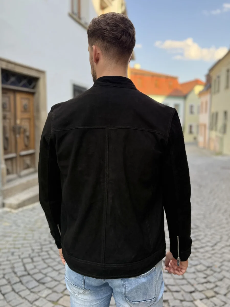 Marco Suede Black – Kožená bunda černá semiš - Obrázek 4