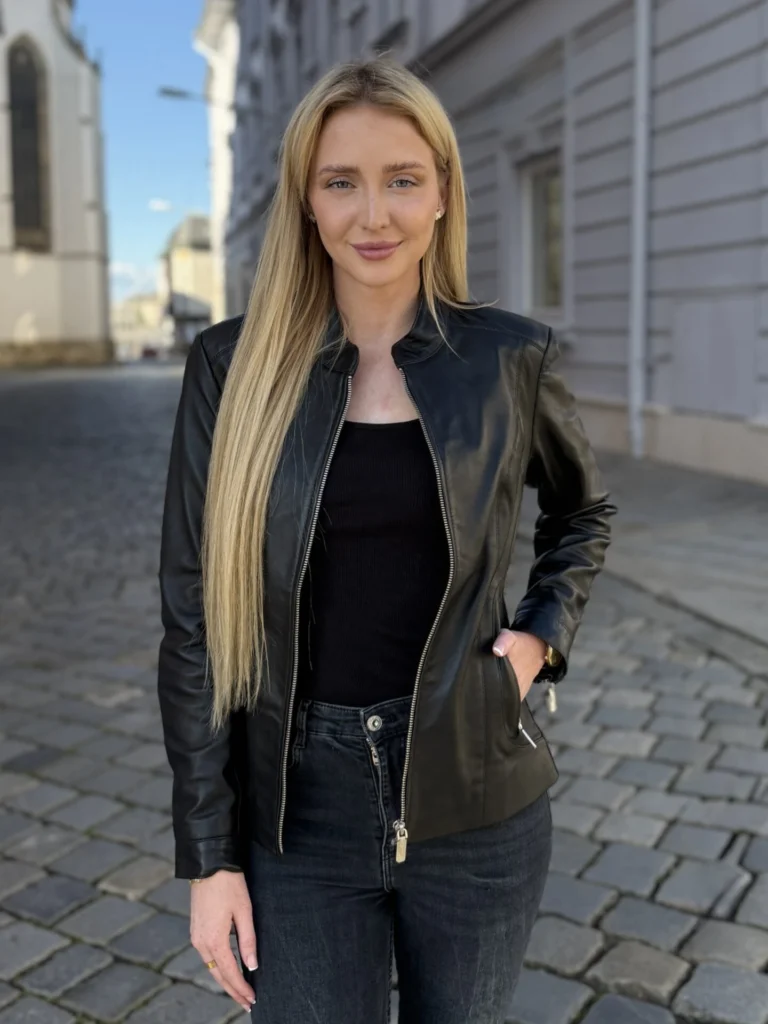 Becca Black – Kožená Bunda Černá