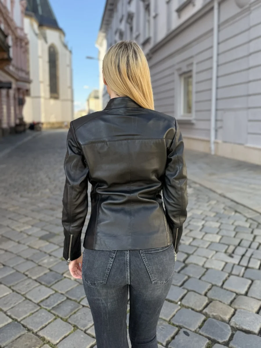 Becca Black – Kožená Bunda Černá - Obrázek 6
