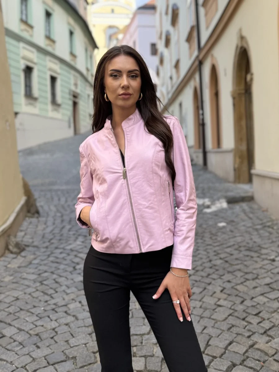 Becca Levande 2.0 short – Dámská kožená bunda levandulová - Obrázek 3