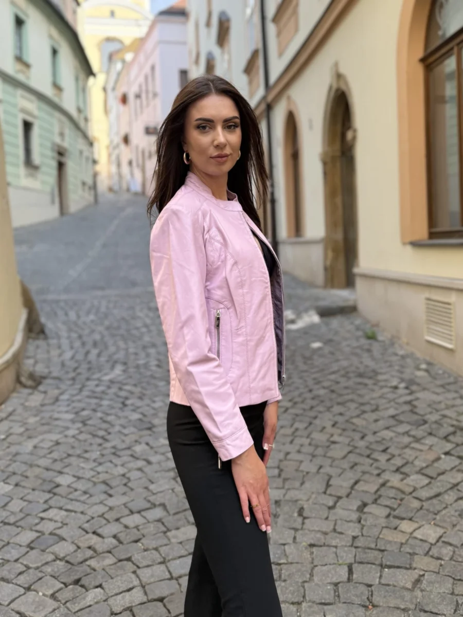 Becca Levande 2.0 short – Dámská kožená bunda levandulová - Obrázek 4