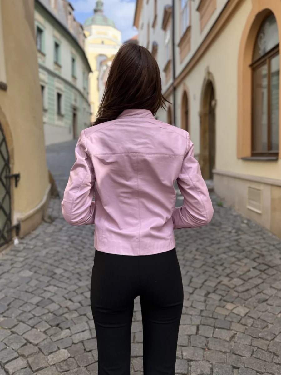 Becca Levande 2.0 short – Dámská kožená bunda levandulová - Obrázek 6