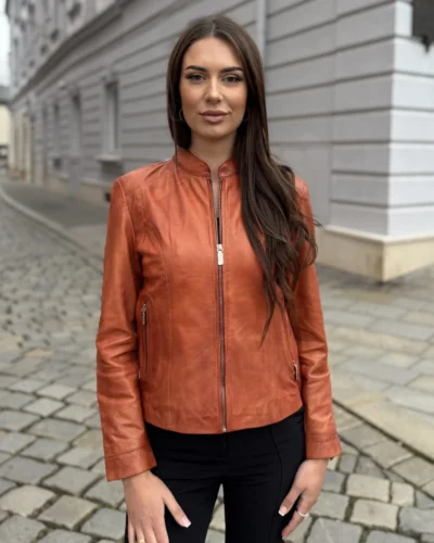 Becca Bordeaux 2.0 short – Dámská kožená bunda bordeaux kratší