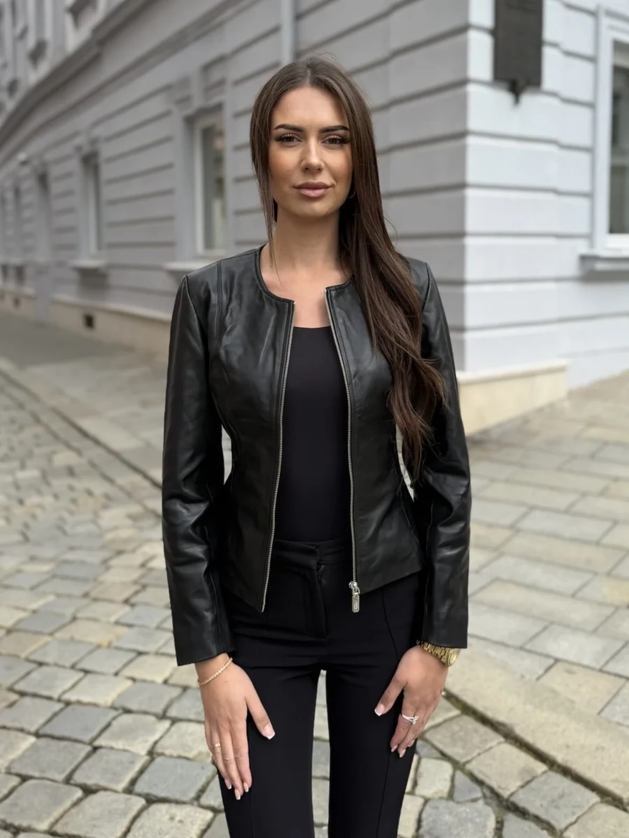 Chanel Black – Dámská kožená bunda černá - Obrázek 3