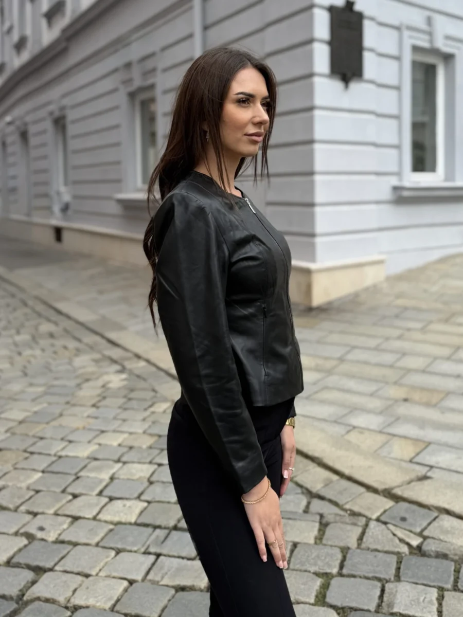 Chanel Black – Dámská kožená bunda černá - Obrázek 4