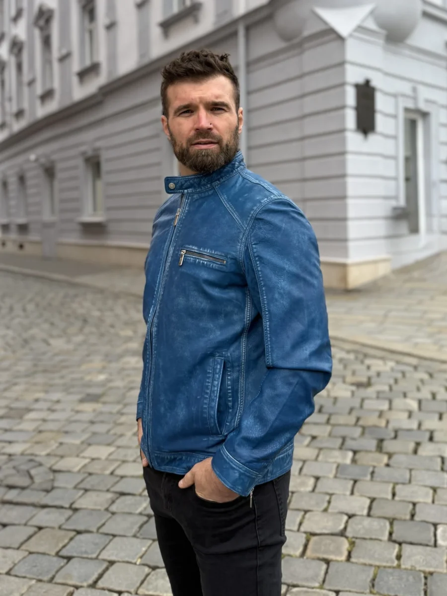 James 007 Blue Denim - Kožená bunda - Obrázek 4
