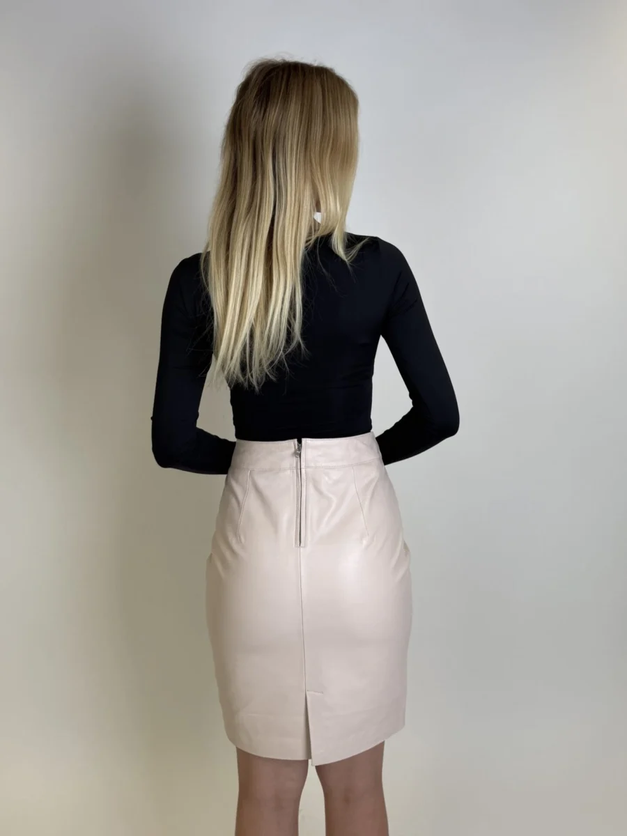Alice Beige - Dámská kožená sukně béžová - Obrázek 4