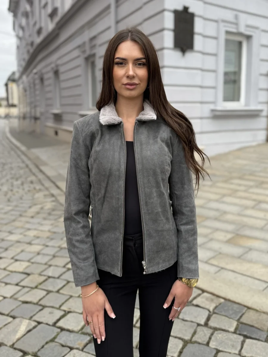 Ester Winter Grey – Dámská zimní bunda šedá - Obrázek 3