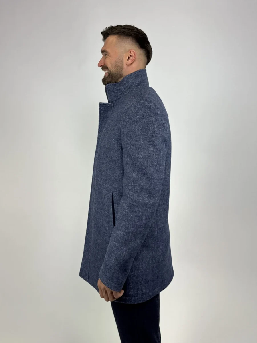 Amsterdam coat - pánský vlněný zateplený kabát světle modrý - Obrázek 4