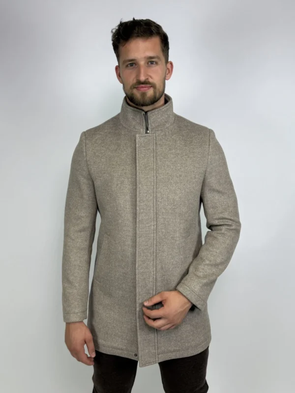 Amsterdam coat - pánský vlněný zateplený kabát pískový