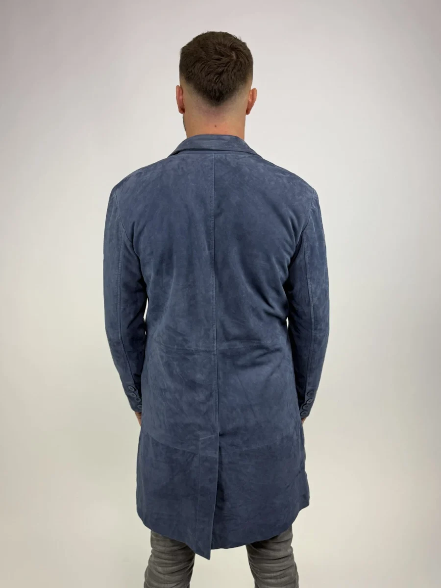 Neo Suede Sky Blue - Kožený semišový kabát - Obrázek 5