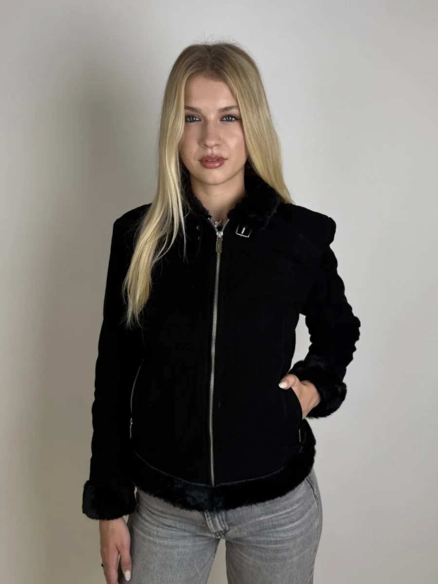Elza Fur Coat – Dámský kožíšek černý