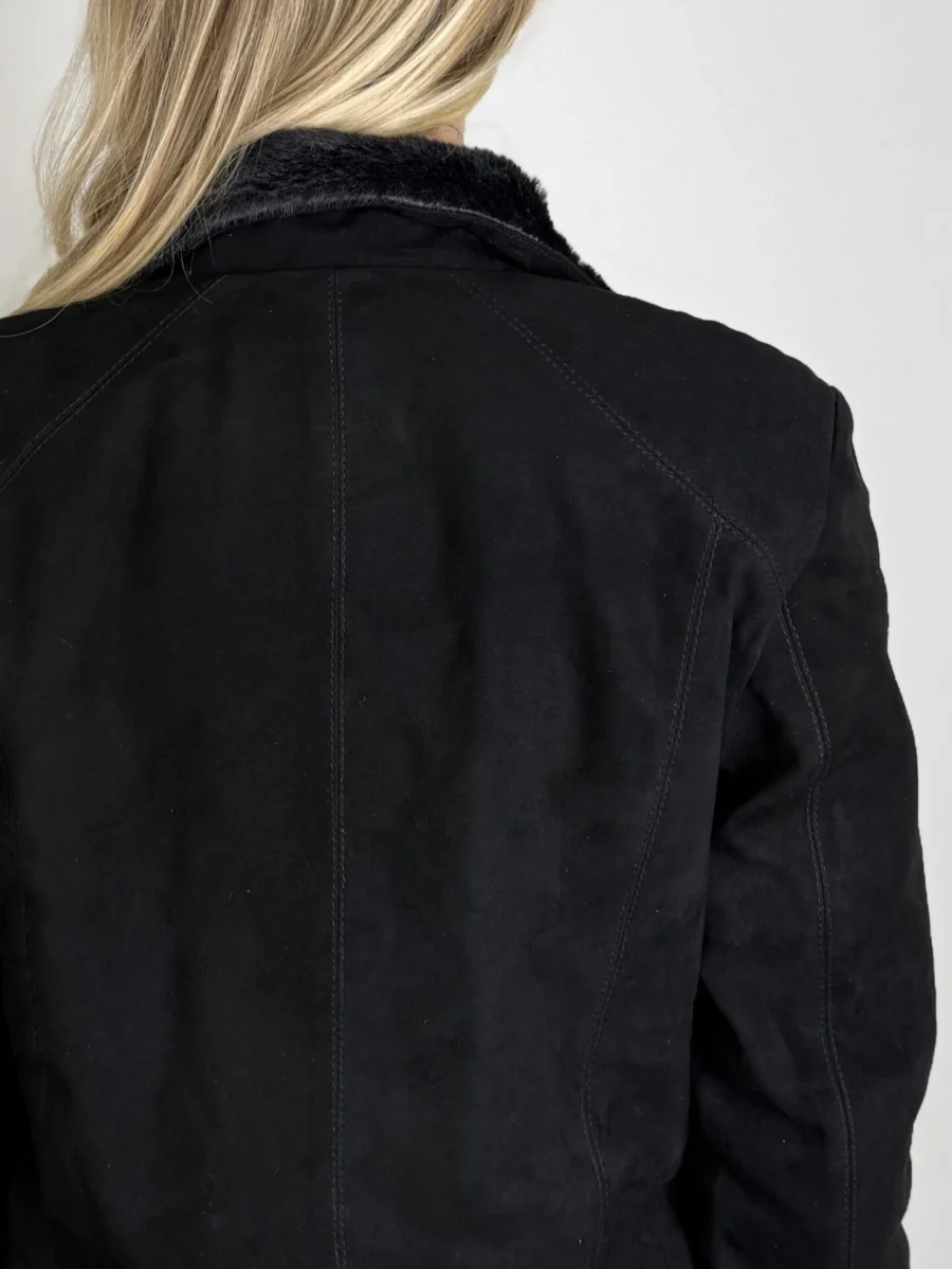 Elza Fur Coat – Dámský kožíšek černý strřední - Obrázek 12