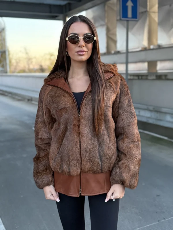 Dámský kožich z pravého králíka vel 42– Kožešnictví Hlinsko v Čechách