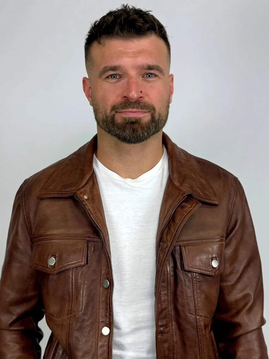 Gary Chocolate Antique – Pánská kožená bunda hnědá čokoládová - Obrázek 4