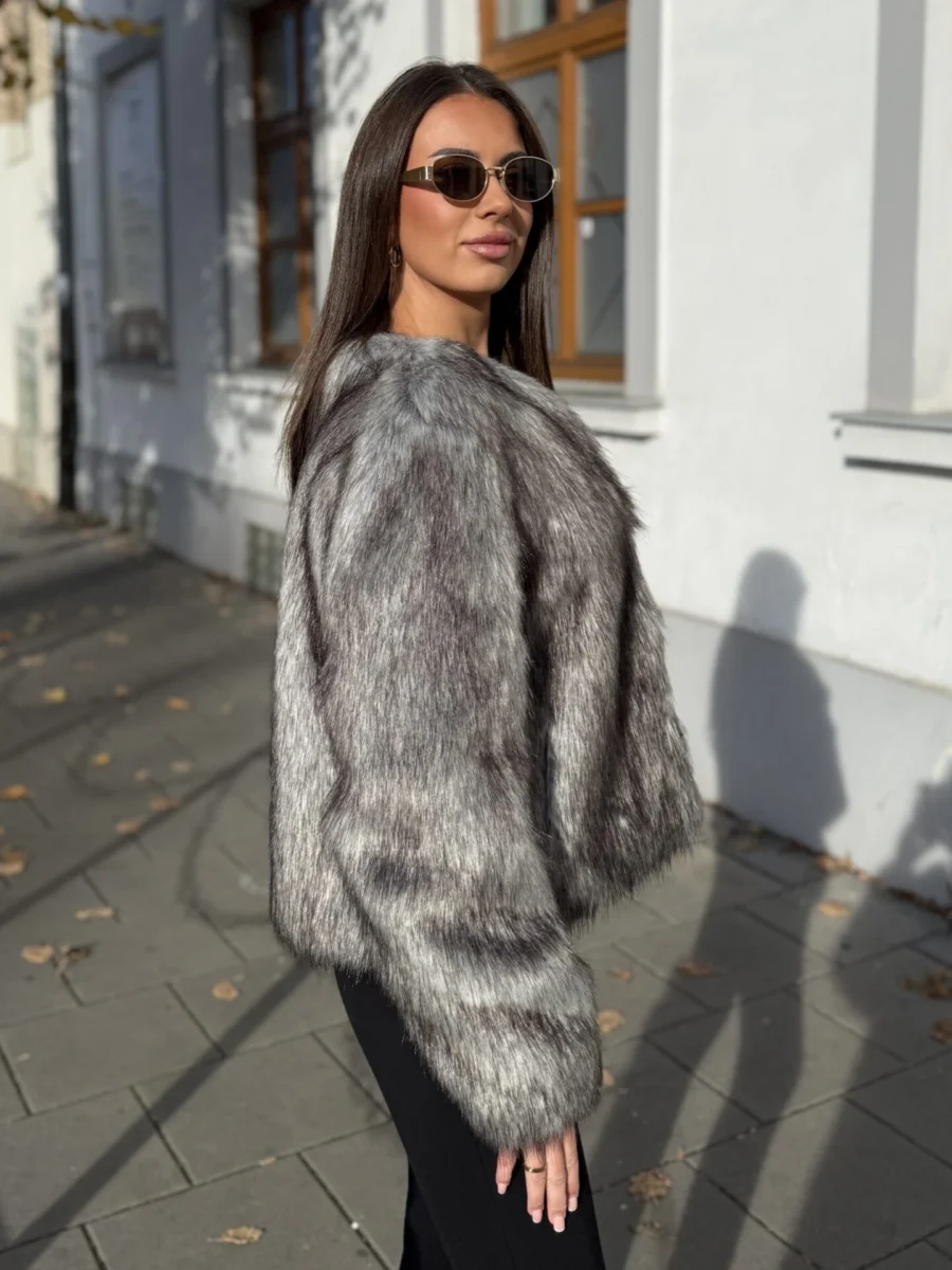 Laura kožich - kožichová bunda šedá barva - Obrázek 4