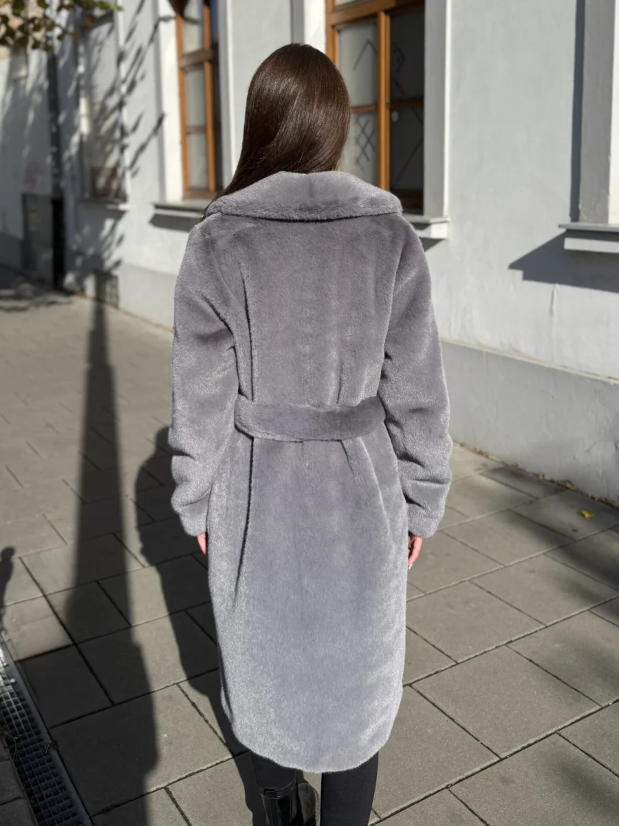 Rachel coat - střední kožich šedá - Obrázek 5
