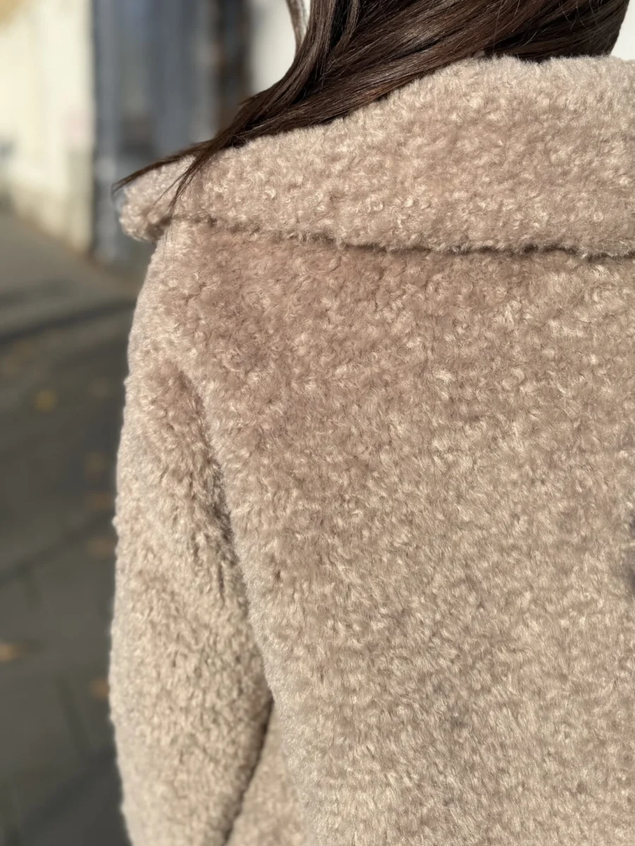 Paris - střední kožich Teddy Bear tmavě béžový - Obrázek 6
