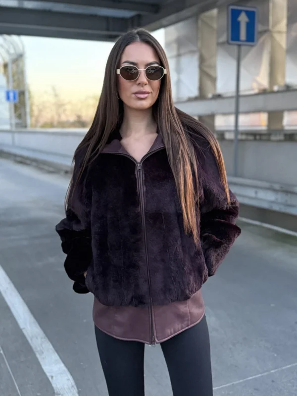 Dámský kožich z pravého králíka s kapucí vel 48– Kožešnictví Hlinsko v Čechách