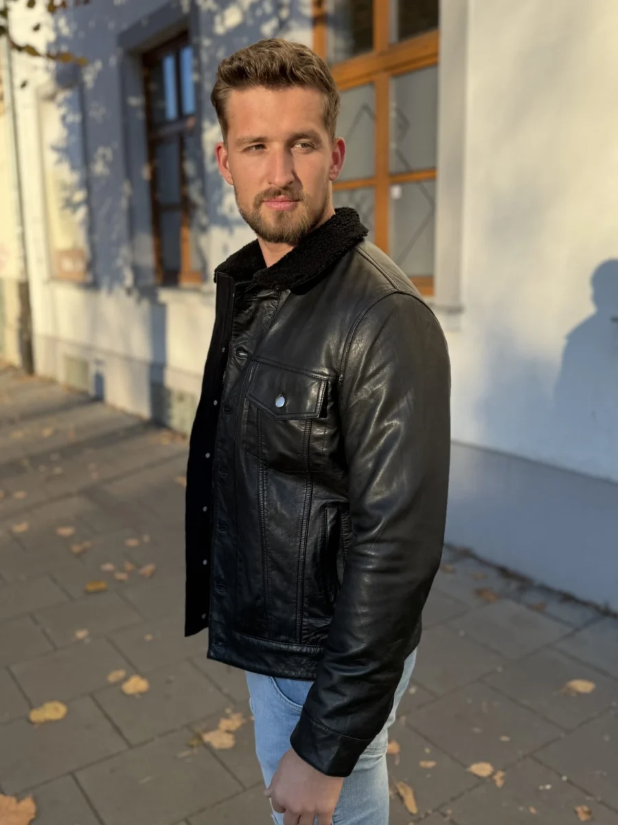 Island Black 2.0 – Pánská zateplená kožená bunda - Obrázek 3