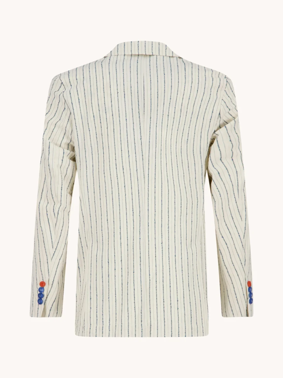 Salvatore white strip blazer – Pánské volnočasové sako bílé s proužkem - Obrázek 2