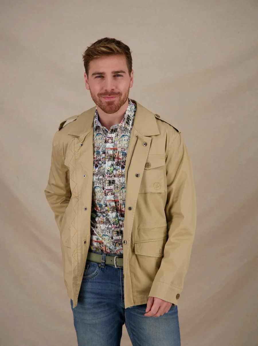 Damian Field Jacket – Pánská volnočasová béžová bunda - Obrázek 6