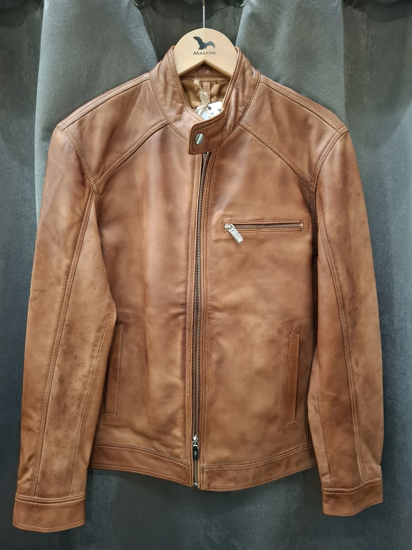 James 007 Chestnut Brown - Kožená bunda hnědá kaštan - Výprodej - Obrázek 1